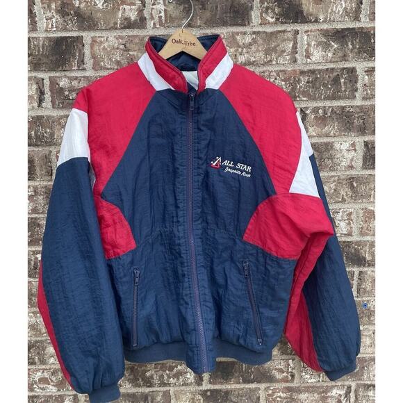 swingster Other - Vintage 90s fishing Jacket SM jacket‎ Swingster Reels rods USA print puffy ski